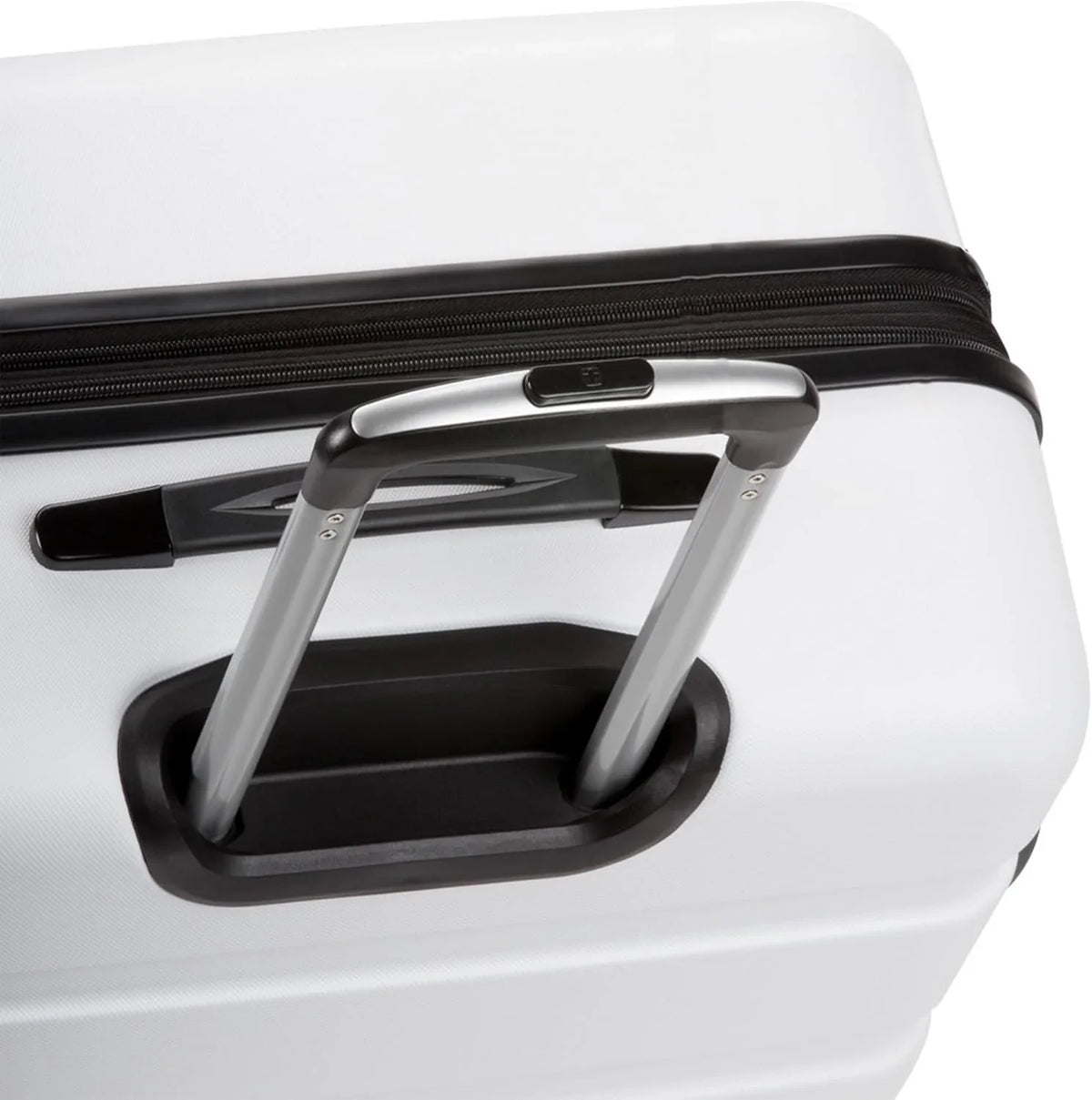 Expandable suitcase with rotating wheels, black