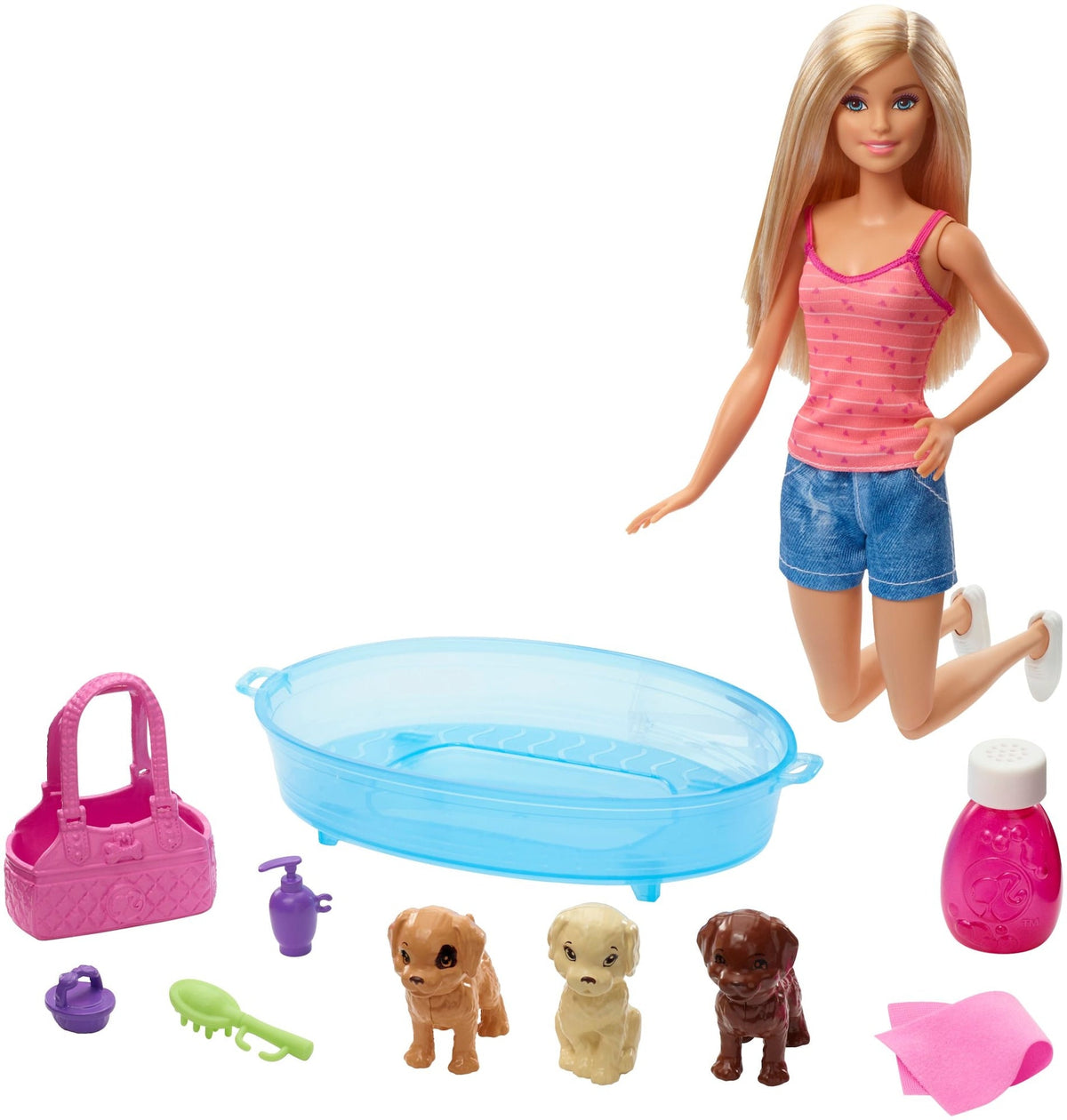 Barbie Puppy Bath Time Doll Toy & Playset For Kids, Assorted, Ages 3+