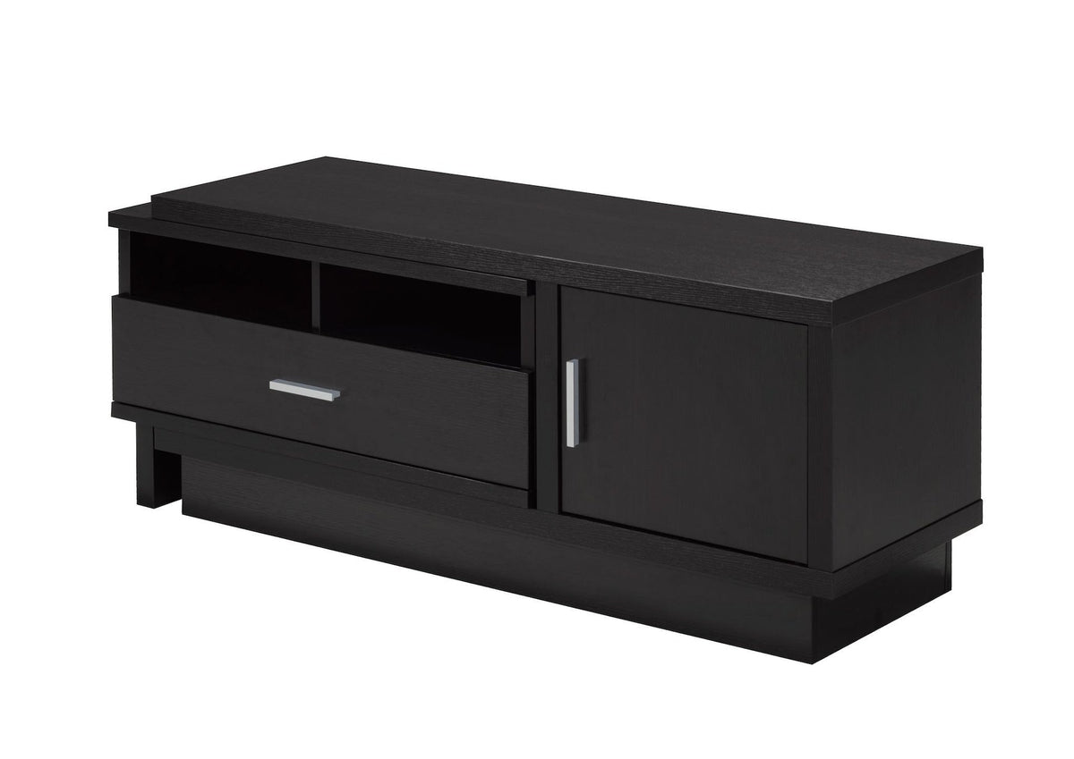 Brassex Darel 48-in Expandable Dark Cherry TV Stand with Storage Shelf and Cabinet