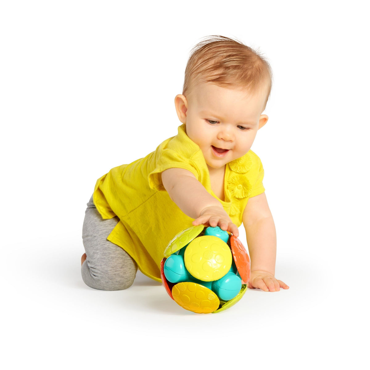 Bright Starts Wobble Bobble Crawl & Chase Activity Ball Toy, Bilingual, Ages 3m+
