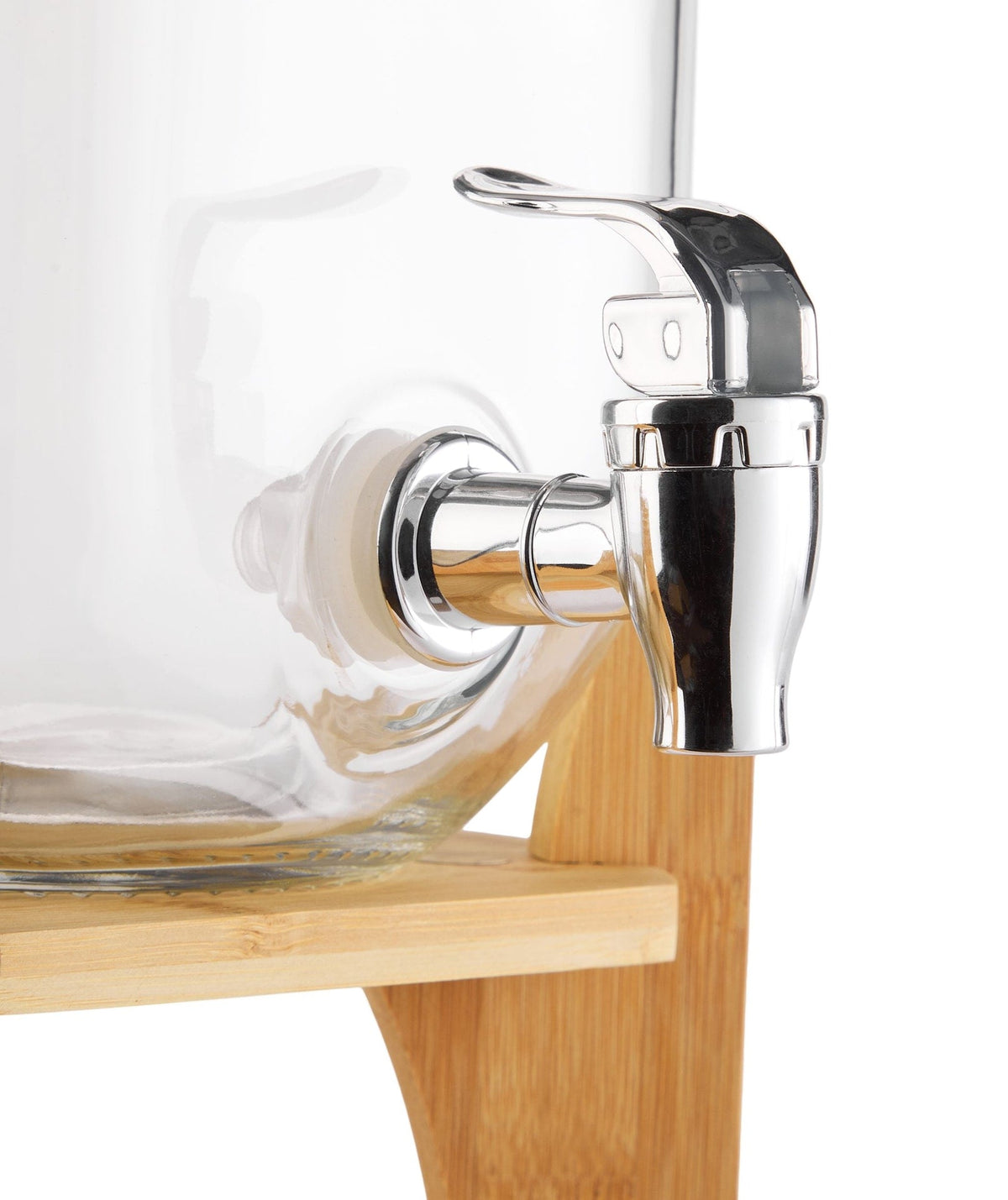 CANVAS Glass Drink Dispenser, 4-L, with Bamboo Stand & Lid