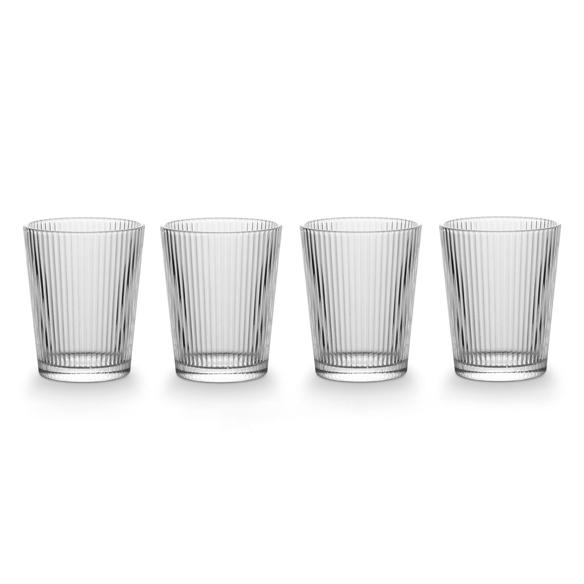 CANVAS Ribbed DOF Dinner Glass Set, Lead-free, 4-pc