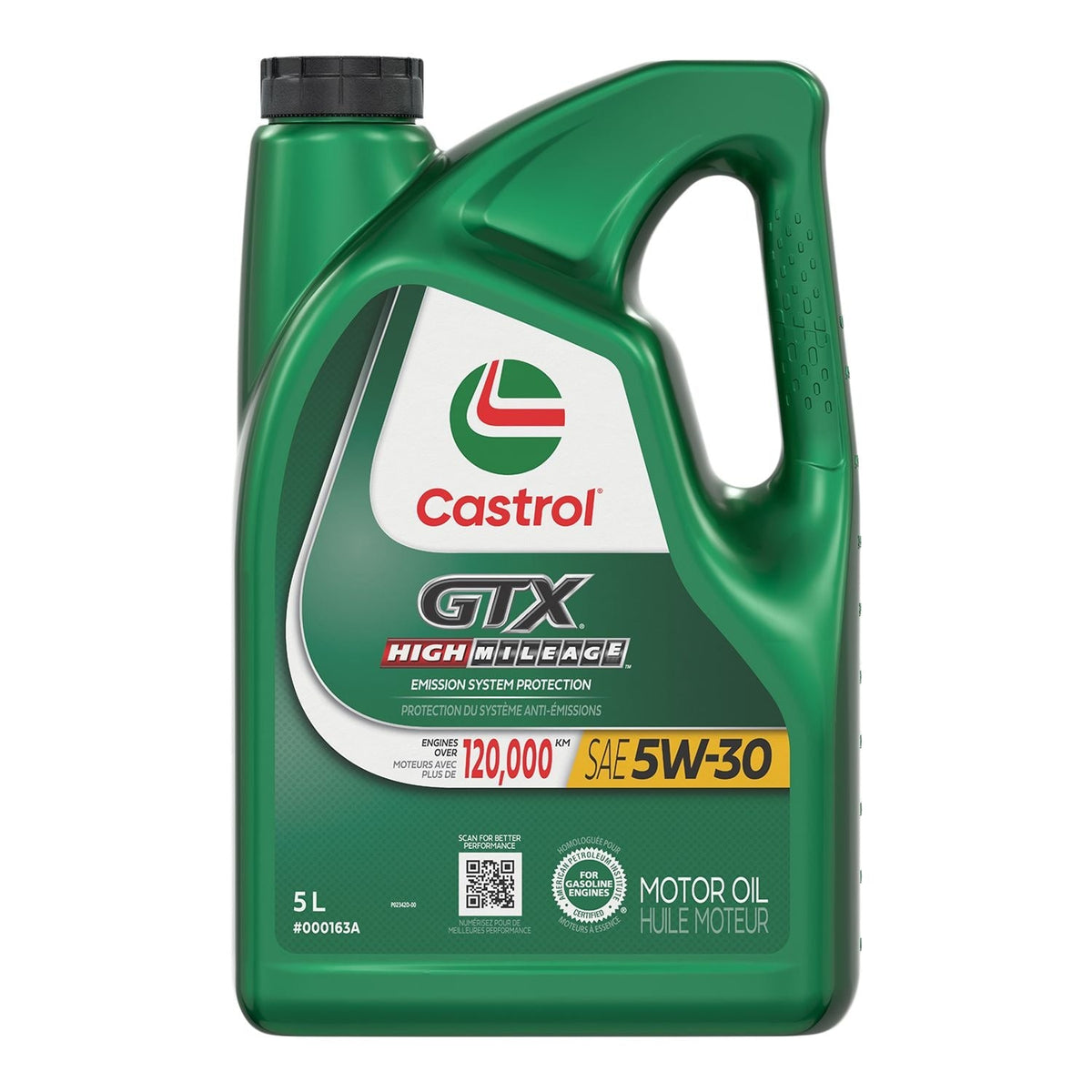 Castrol GTX High Mileage 5W30 Conventional Engine/Motor Oil, 5-L
