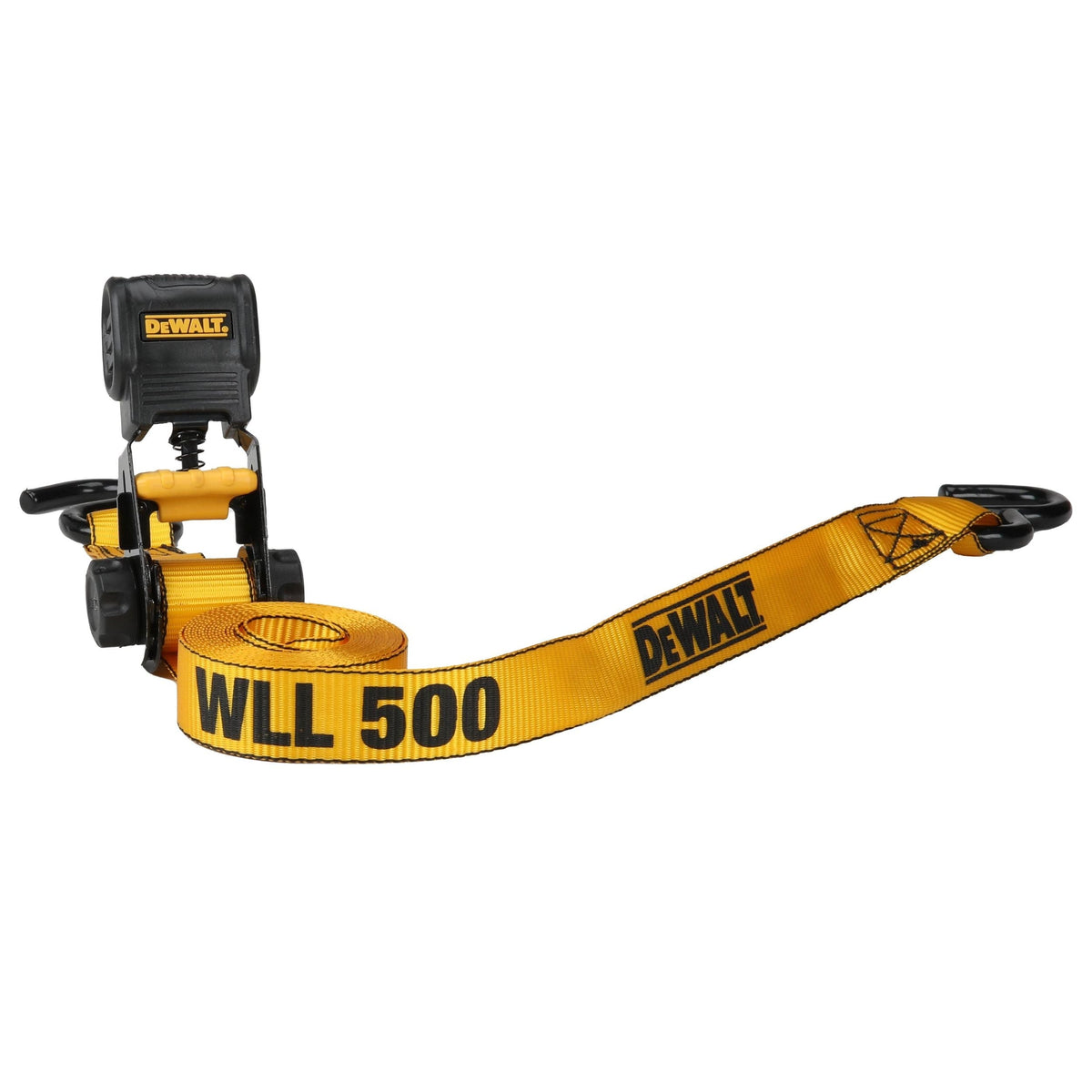 Dewalt DXBC15006X 1,500-lb Ratchet Tie-Down, with Storage Bag, 1-in x 10-ft, 6-pk, Yellow