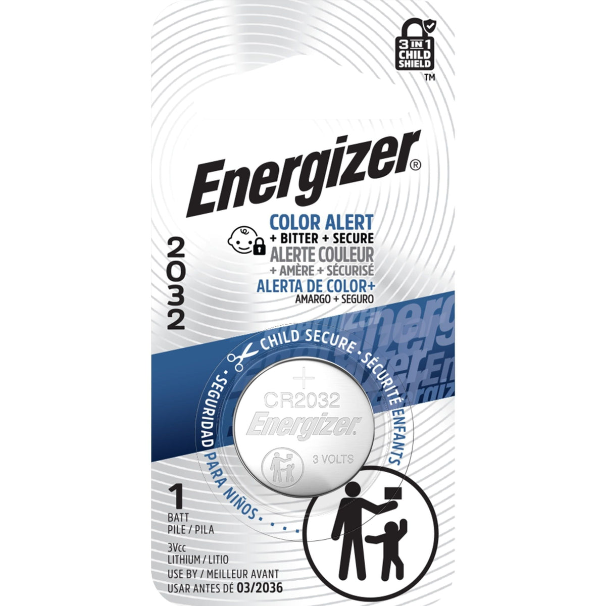 Energizer 1-pk CR2032 3V / 3 Volt Lithium Coin Cell Battery, Long Lasting