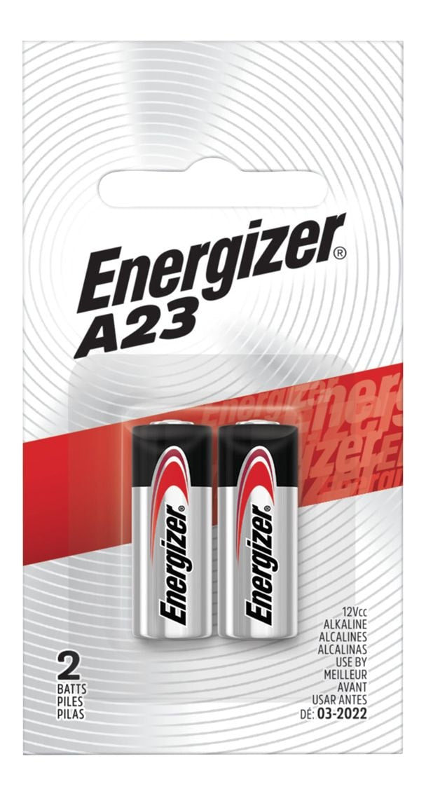 Energizer 2-pk A23 12V / 12 Volt Alkaline Batteries, Long Lasting, All Purpose