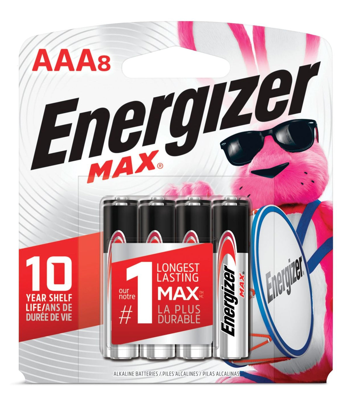Energizer Max 8-pk AAA Alkaline Batteries, Long Lasting, All Purpose