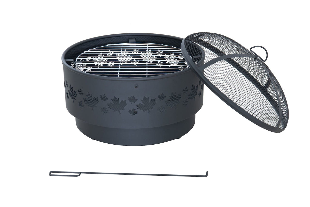 For Living Brome Round Outdoor Wood Firepit, 24-in