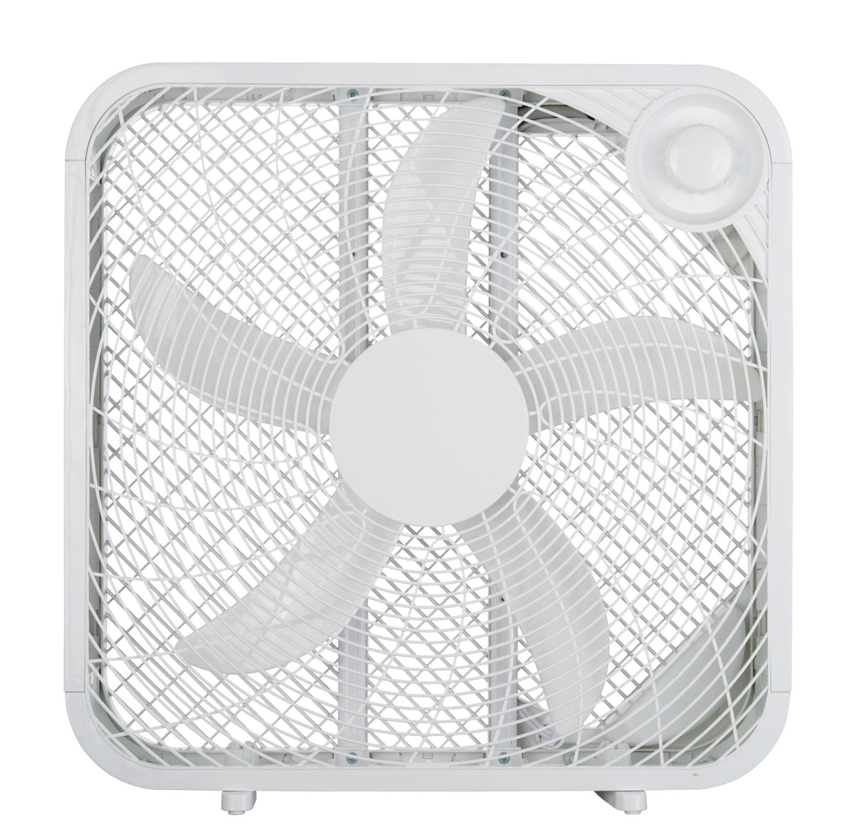 For Living Plastic 5-Blade Portable Box/Floor Fan, 2-Speed, White, 20-in