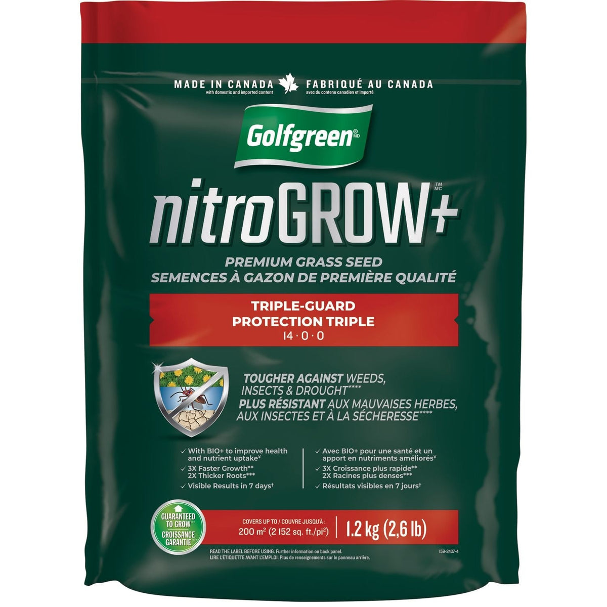 Golfgreen Nitrogrow+ Triple-Guard Grass Seed, 1.2kg