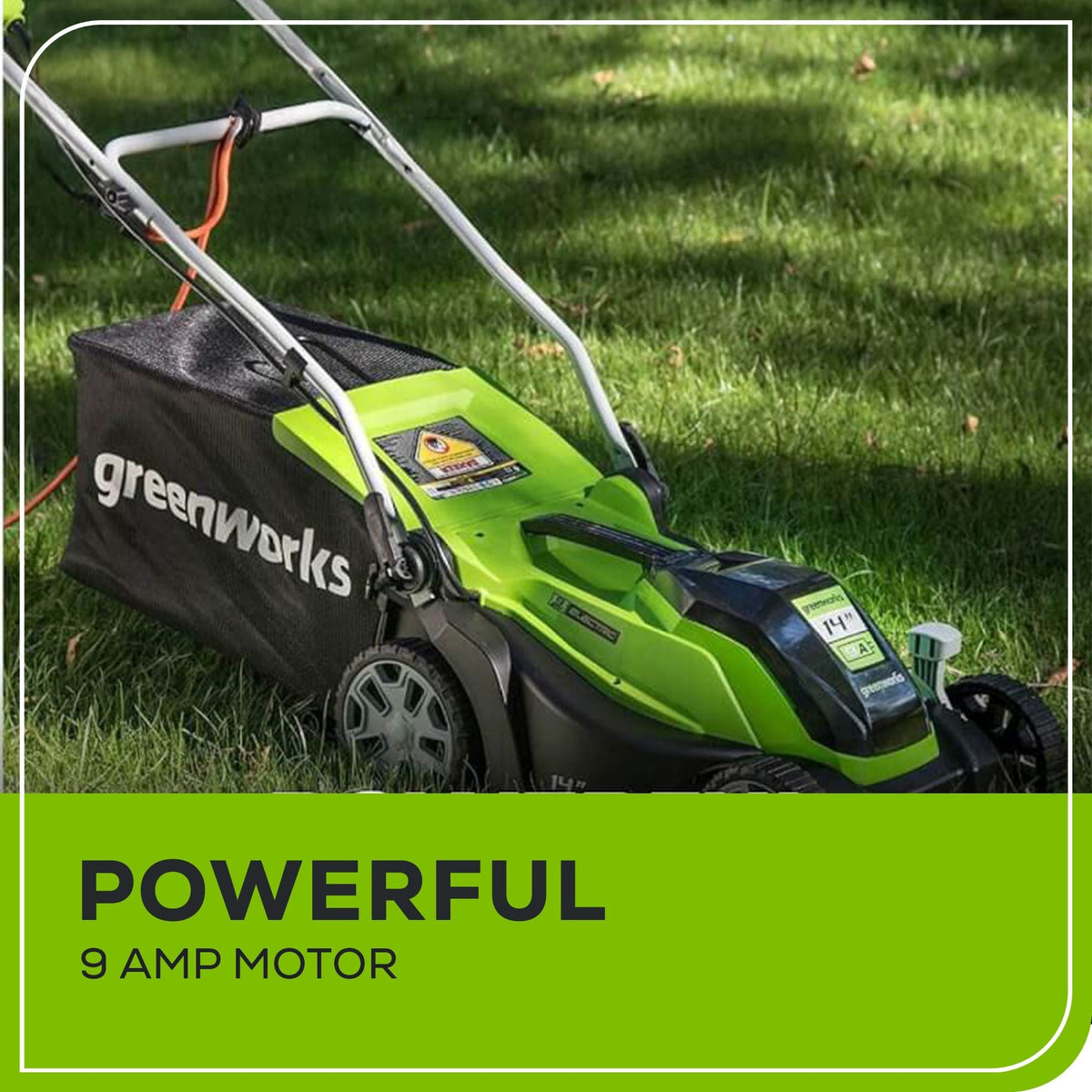 Greenworks 9A 2-in-1 Corded Lawn Mower, 14-in