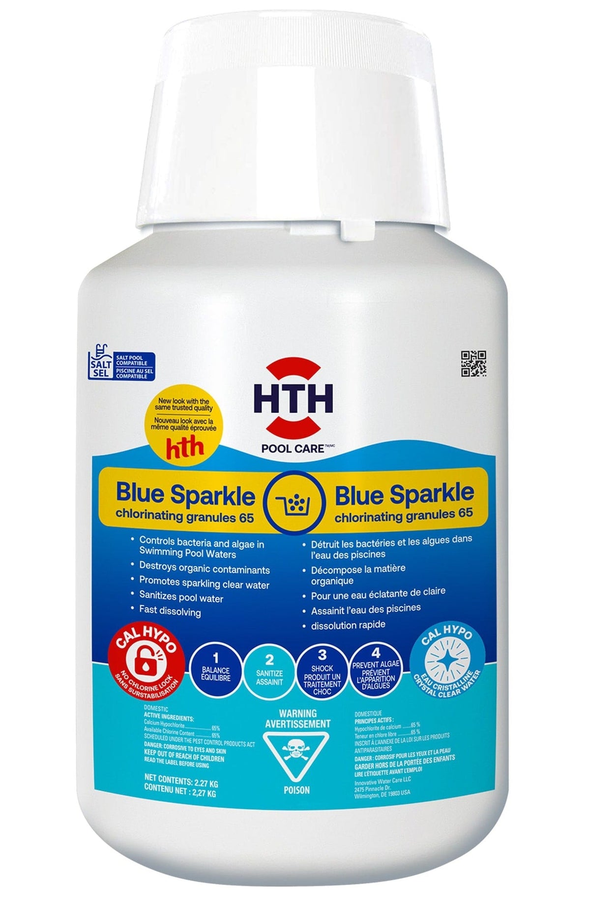 HTH Blue Sparkle 65%, Granular Pool Chlorine, 2.27-kg