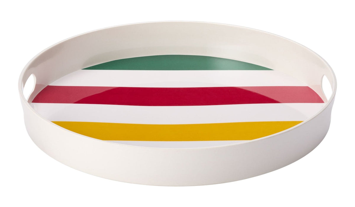 Hudson's Bay Stripes Round Melamine Tray, Multi-Coloured