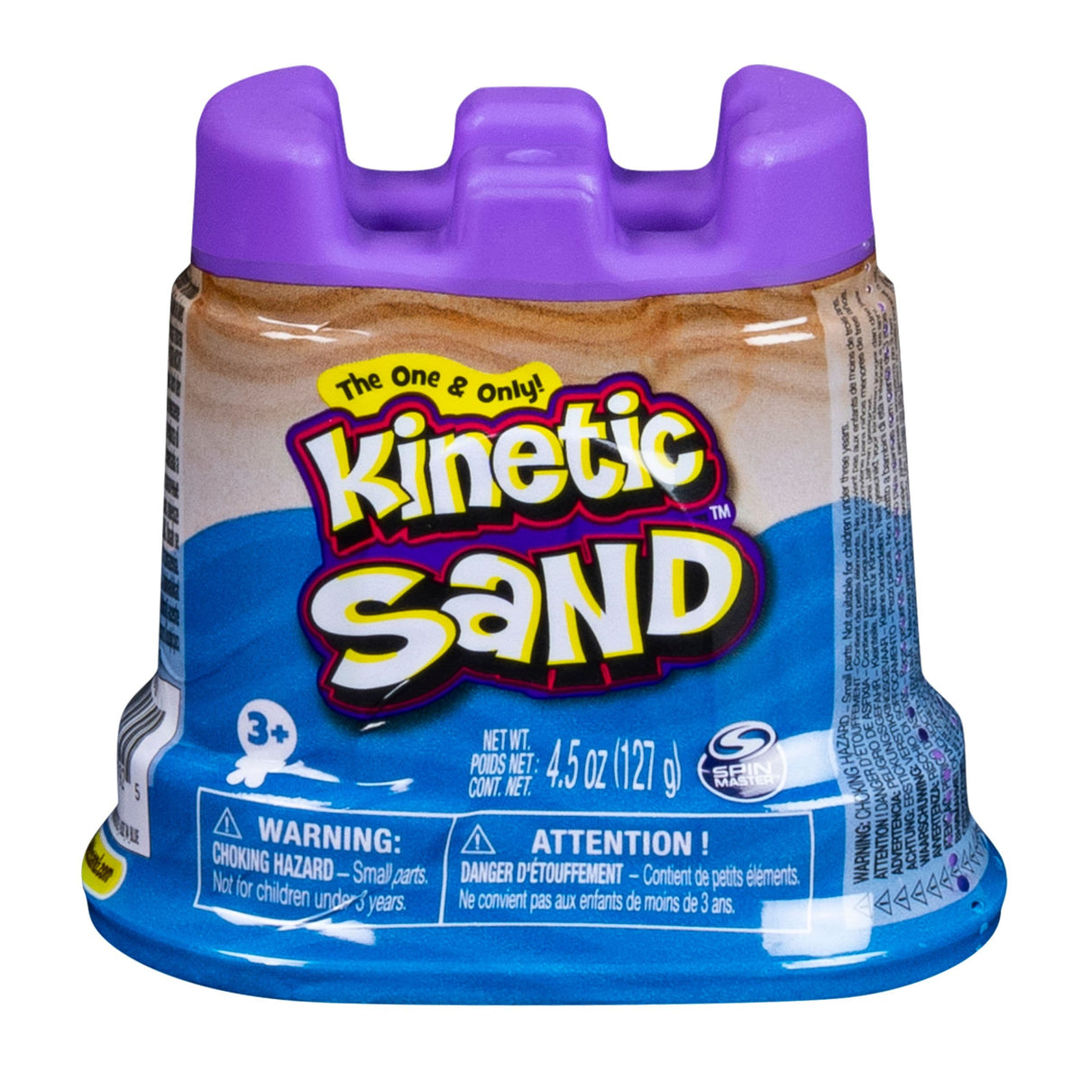 Kinetic Sand Kids Moldable Play Sand & Castle Container, 4.5-oz, Assorted Colours, Ages 3+
