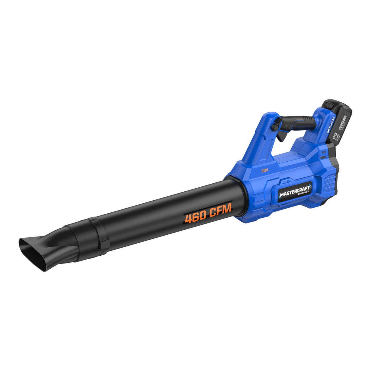 Mastercraft 20V Cordless 460 CFM Brushless Leaf Blower Kit with PWRPOD 4 Ah Battery and Charger