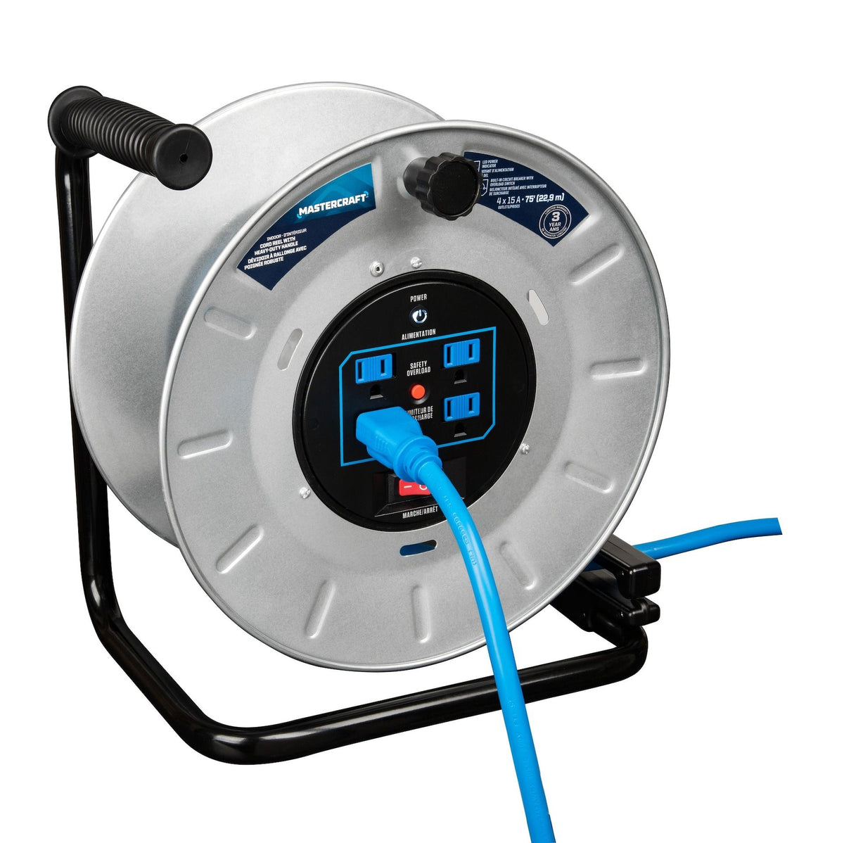 Mastercraft 75-ft 15A Retractable Extension Cord Reel