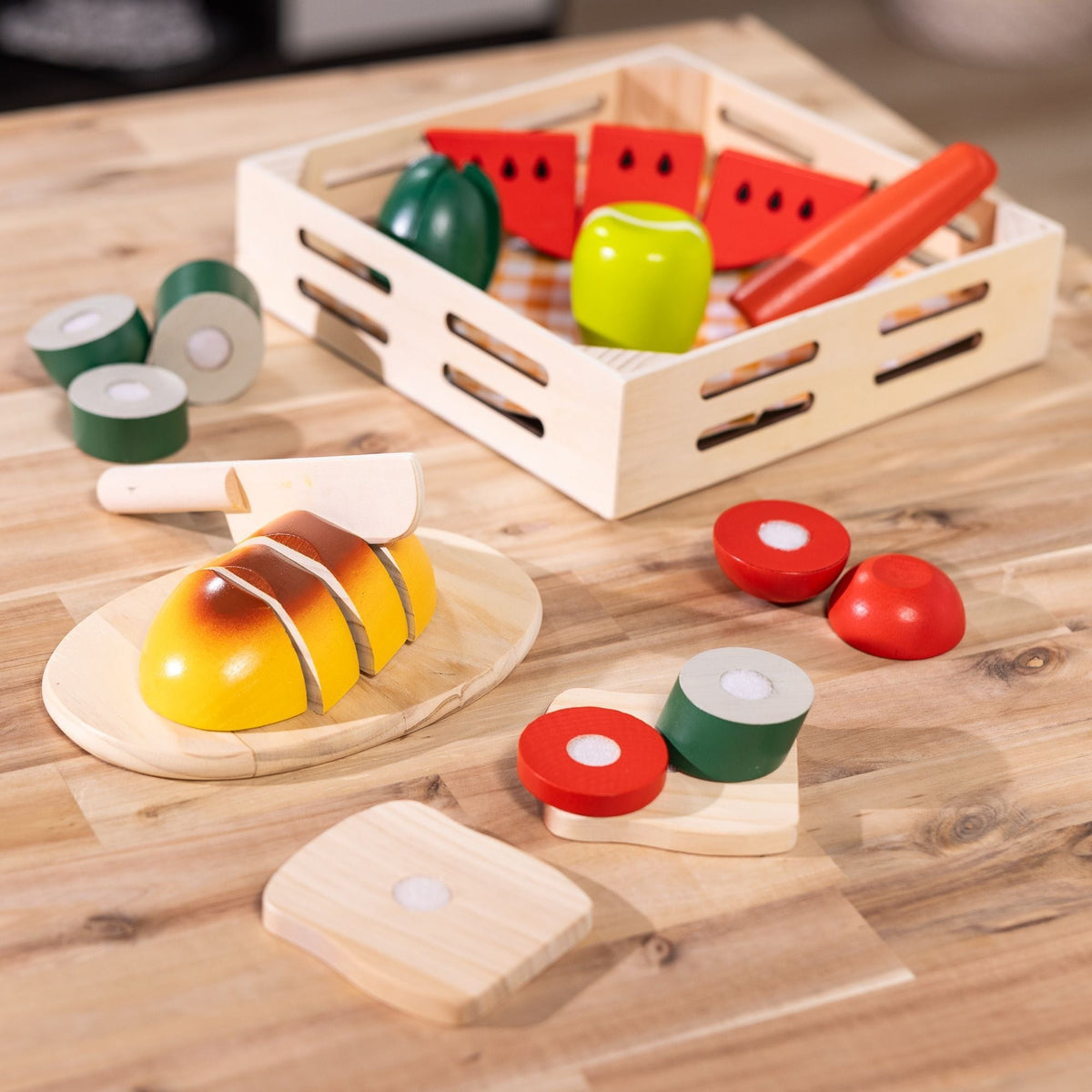 Melissa & Doug Wooden Cutting Food Playset, Ages 3+