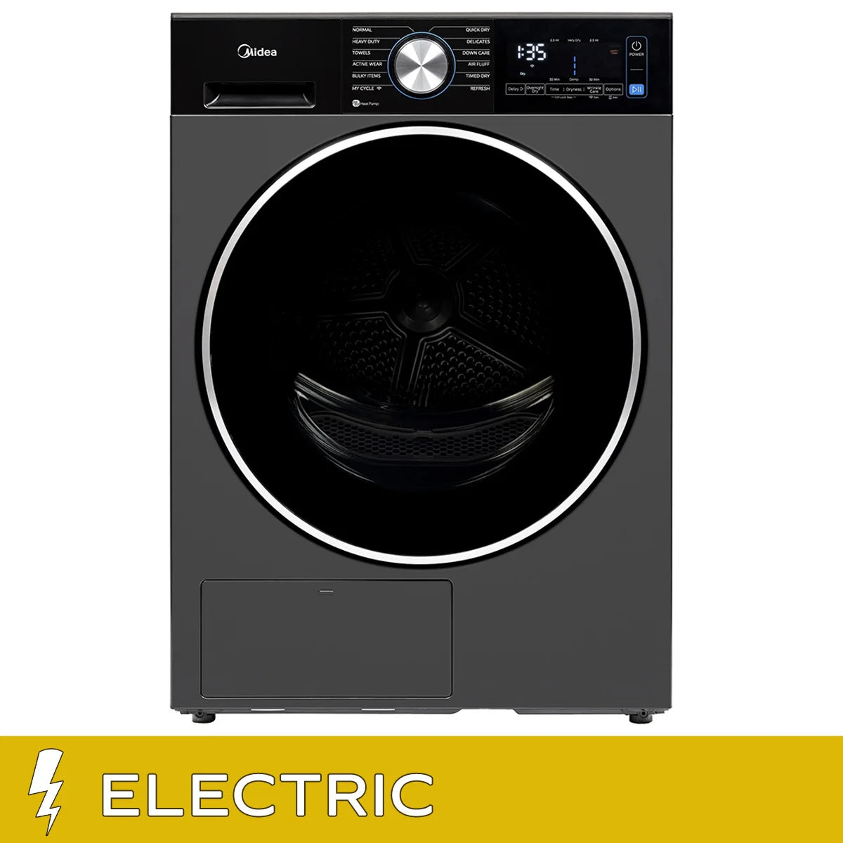 Midea 4.4 cu. ft. Graphite Steel Electric Ventless Dryer with Heat Pump and Stacking Kit