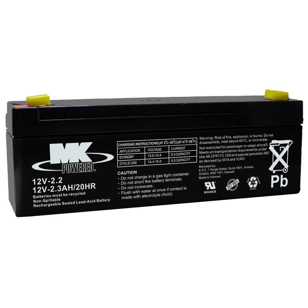 MK Battery 12-Volt 2.3 Ah SLA Battery, F1 Terminal