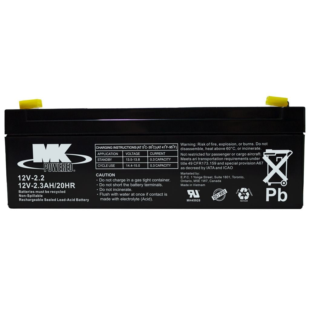 MK Battery 12-Volt 2.3 Ah SLA Battery, F1 Terminal