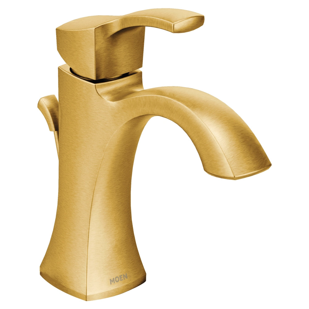 Moen Voss Single Handle High Arc Bathroom Sink Faucet, Brushed Gold