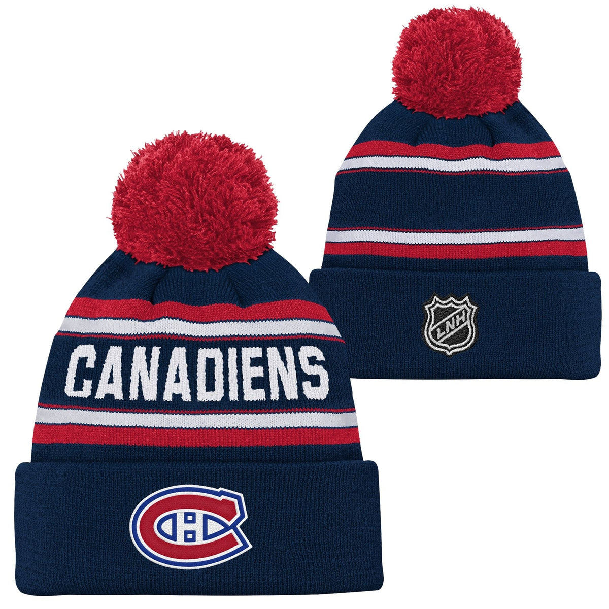 NHL Montreal Canadiens Jacquard Cuffed Knit Pom Toque, Youth