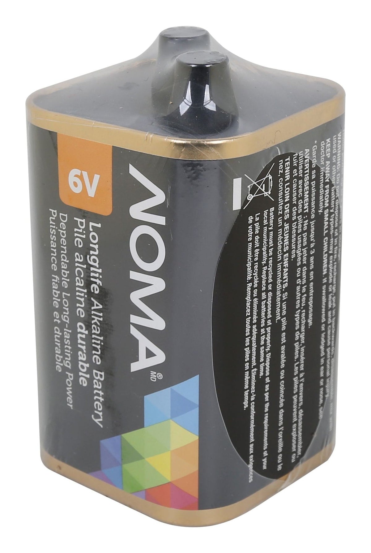 NOMA 1-pk 6V / 6 Volt Square Alkaline Lantern Battery, Long Lasting