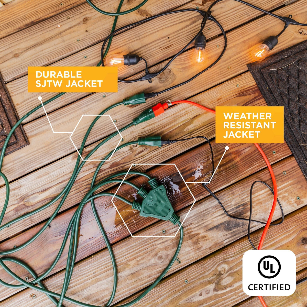 NOMA 28-ft Outdoor 3-Split Extension Cord