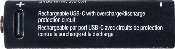 NOMA Advanced 2400 mAh USB C-Type Rechargeable Li-Ion Batteries, 2-pk