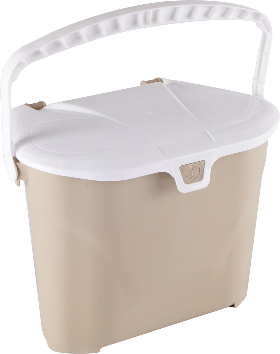 Orbis Plastic Compost Bin with Handle, White/Beige, 7-L