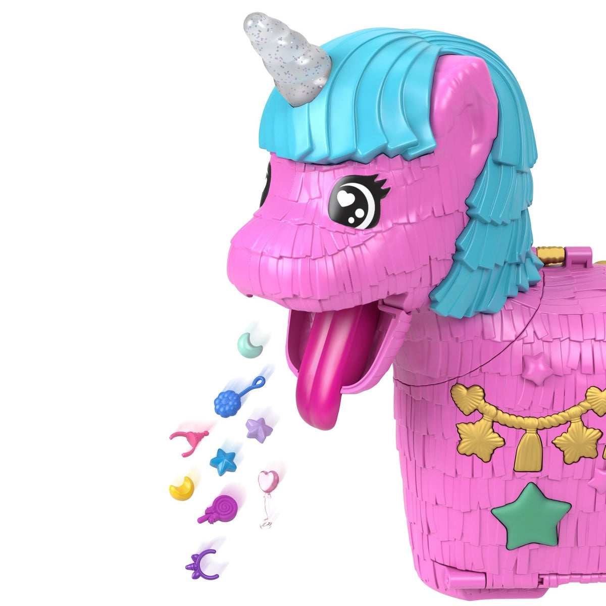 Polly Pocket 35th Celebration Unicorn Partyland Playset, Includes 2 Micro Dolls, Pets & 25+ Surprise Accessories, Kids Ages 3+