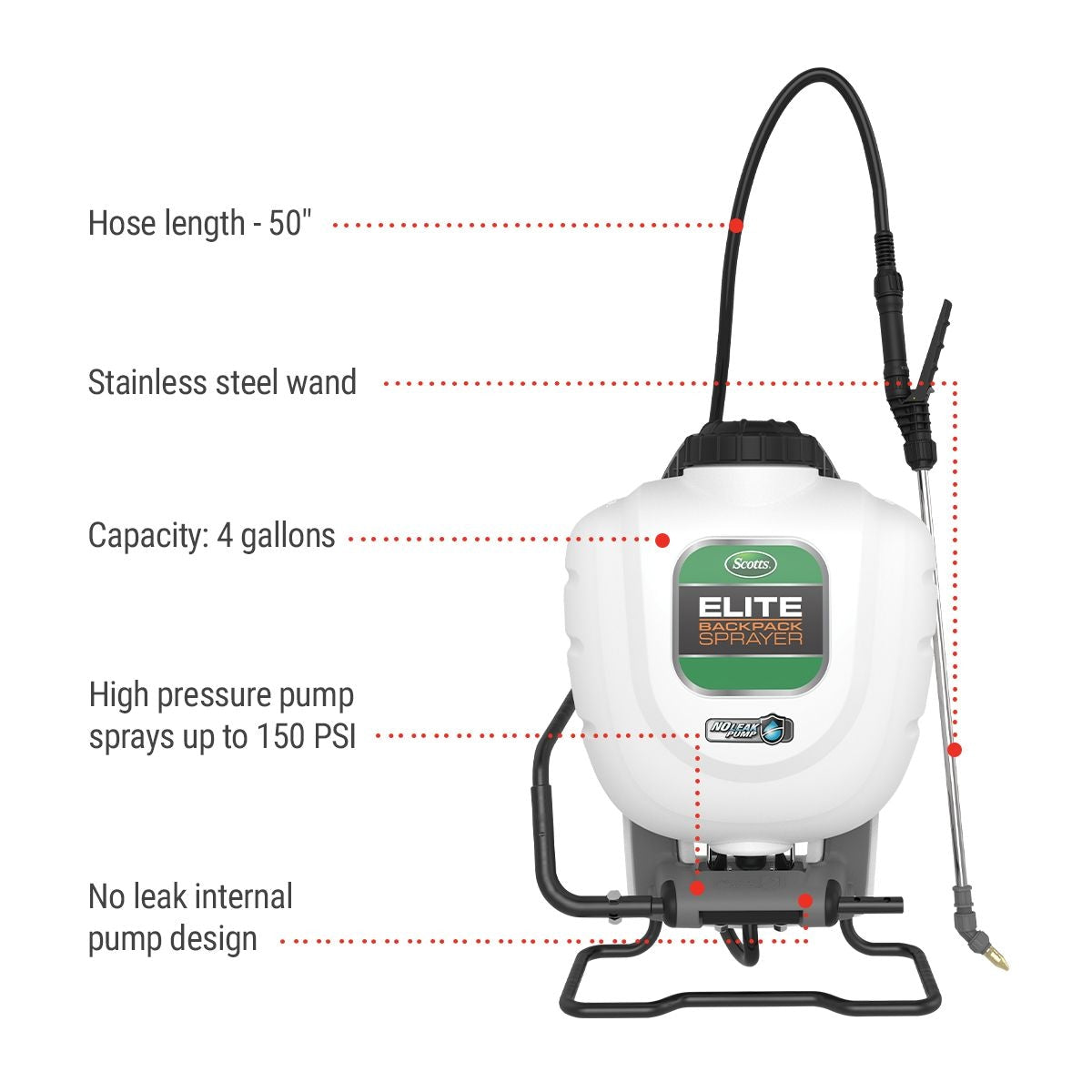 Scotts Elite Garden Backpack Sprayer, 4 Gallons