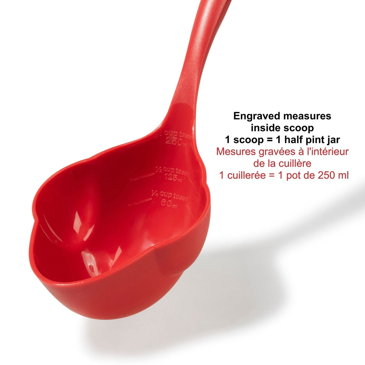 Starfrit Half Pint Dishwasher Safe Canning Ladle, Red