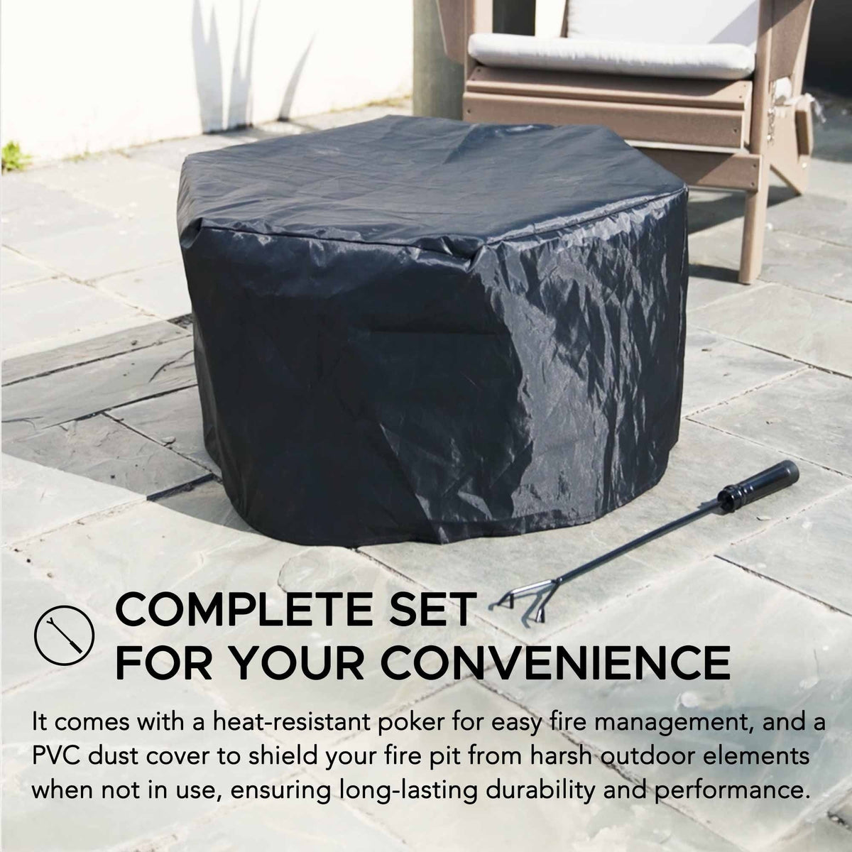 Sunjoy Hexagonal Low Smoke Stainless Steel Fire Pit, 26-in