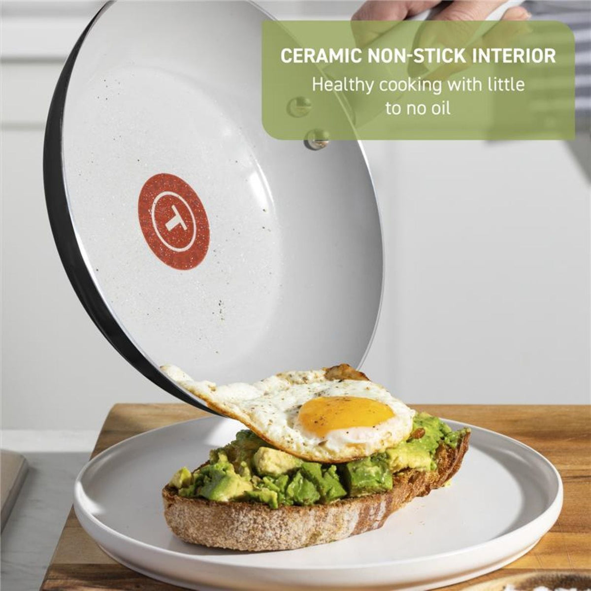 T-Fal Viva Ceramic Non-Stick Frypan with Thermo-Spot Technology, 26-cm