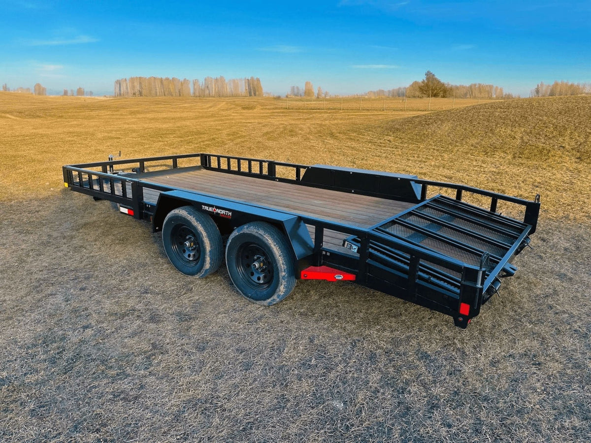True North 83-in x 16-ft Tandem Axle Utility Trailer, Black