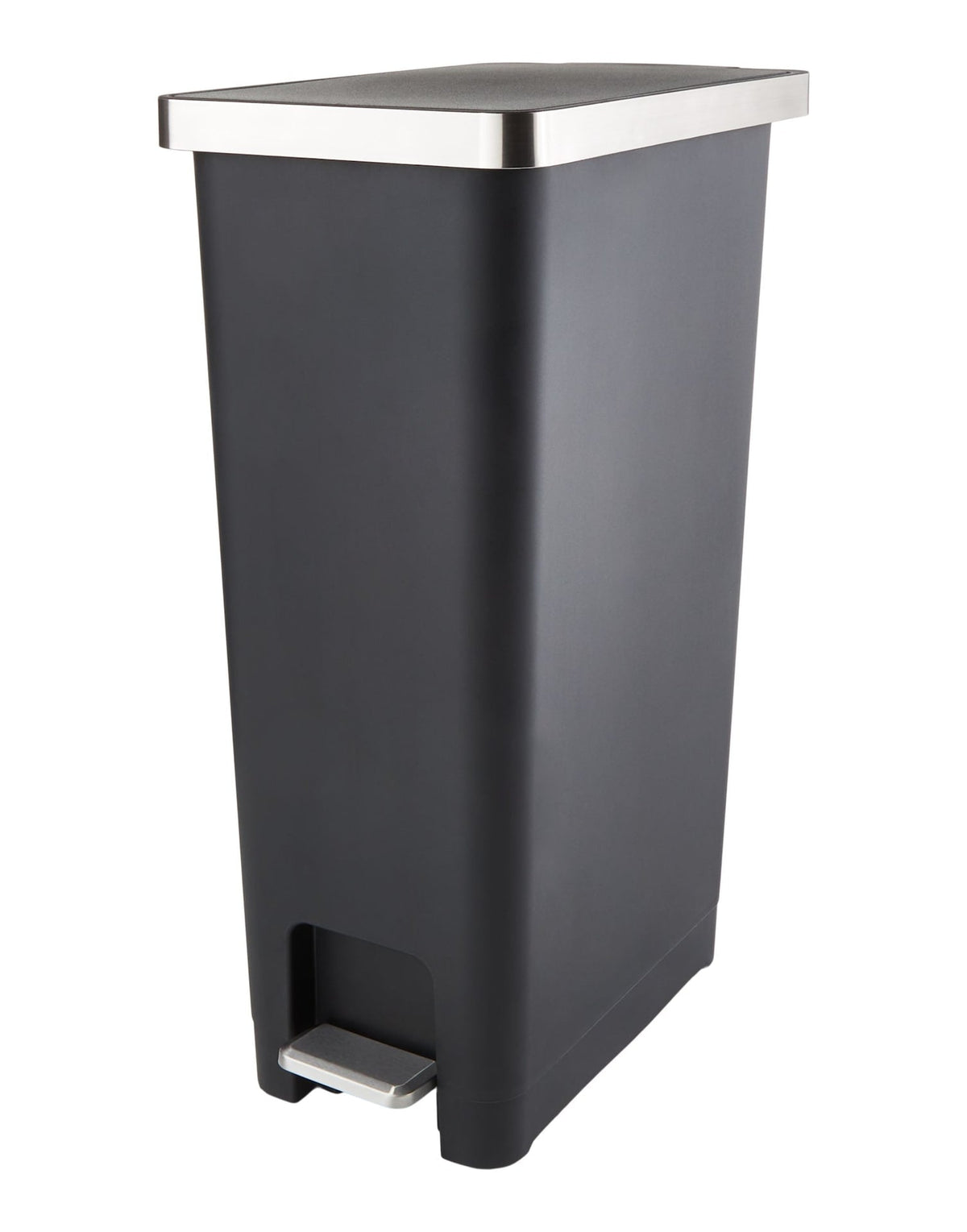 type A Slim Black Resin Garbage Can, 45-L