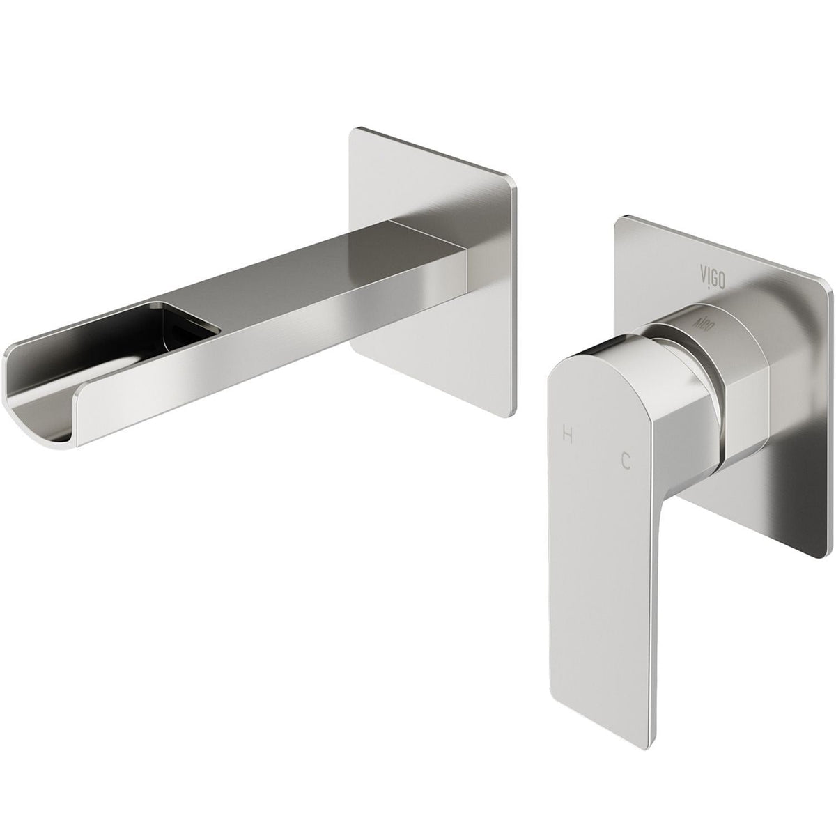 VIGO Atticus Brushed Nickel Wall Mount Bathroom Faucet