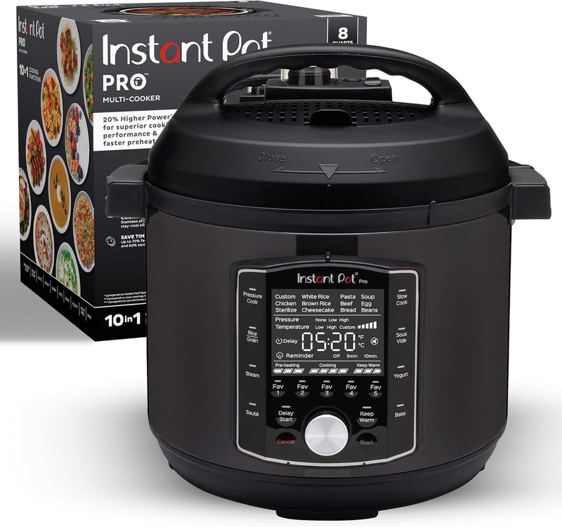 10-in-1 Pressure Cooker, Slow Cooker, Rice/Grain Cooker, Steamer, Sauté, Sous Vide, Yogurt Maker, Sterilizer, and Warmer, Includes App With Over 800 Recipes, Black M7