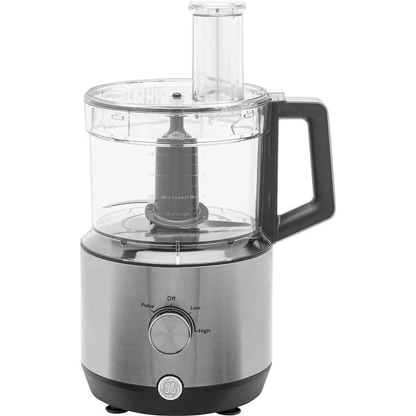 GE 550-Watt 12-Cup Food Processor with Accessories and Stainless Steel Blades, Stainless Steel C4
