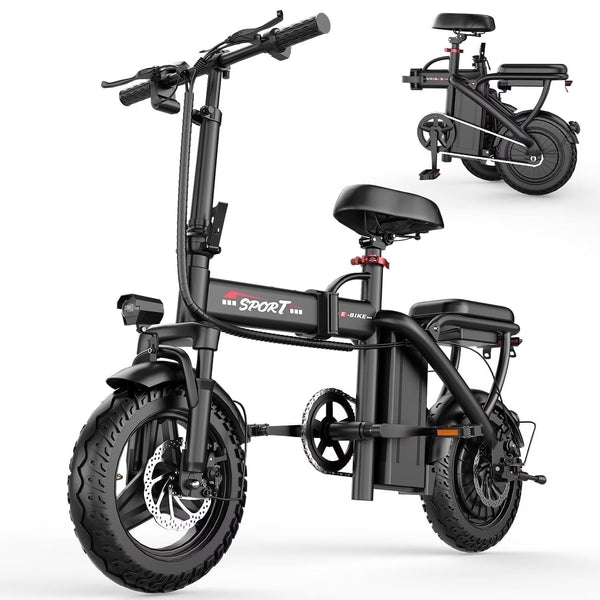 14 in Electric Bike with Dual Front Suspension 500W Folding Ebike, Up to 25Miles 20MPH, 48V Removable Lithium-Battery, 14 in Foldable Commuting... A9