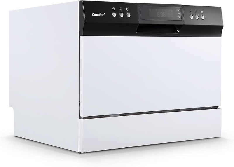 Desktop dishwasher, Energy Star portable dishwasher, 6 dish settings, small dishwasher with 8 washing programs, high-speed operation, baby care, energy-saving and glass material, dormitory dishwasher, RV and apartment dishwasher G8