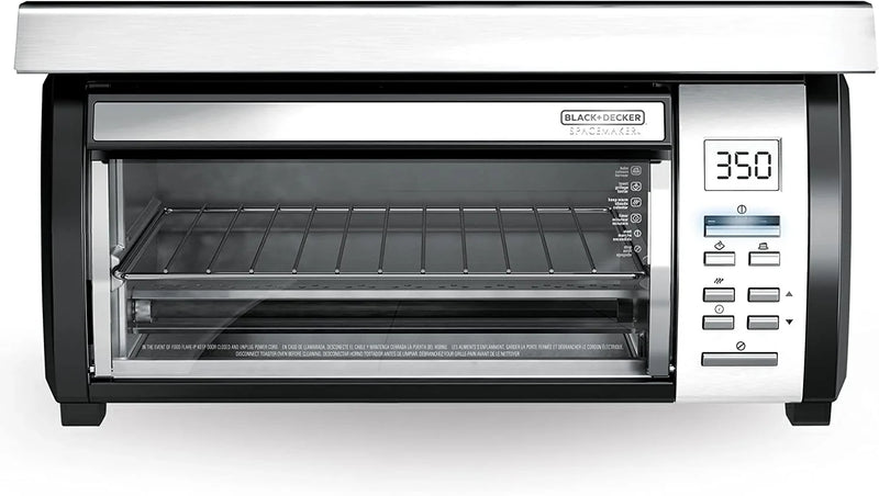 BLACK DECKER SpaceMaker Under-Counter Toaster Oven, Digital Controls, Black/Stainless Steel, Fits 9-测-- Pizza, TROS1000D I2