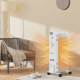 Costway 1500W Electric Oil Filled Radiator Space Heater 5-Fin Thermostat Room Radiant