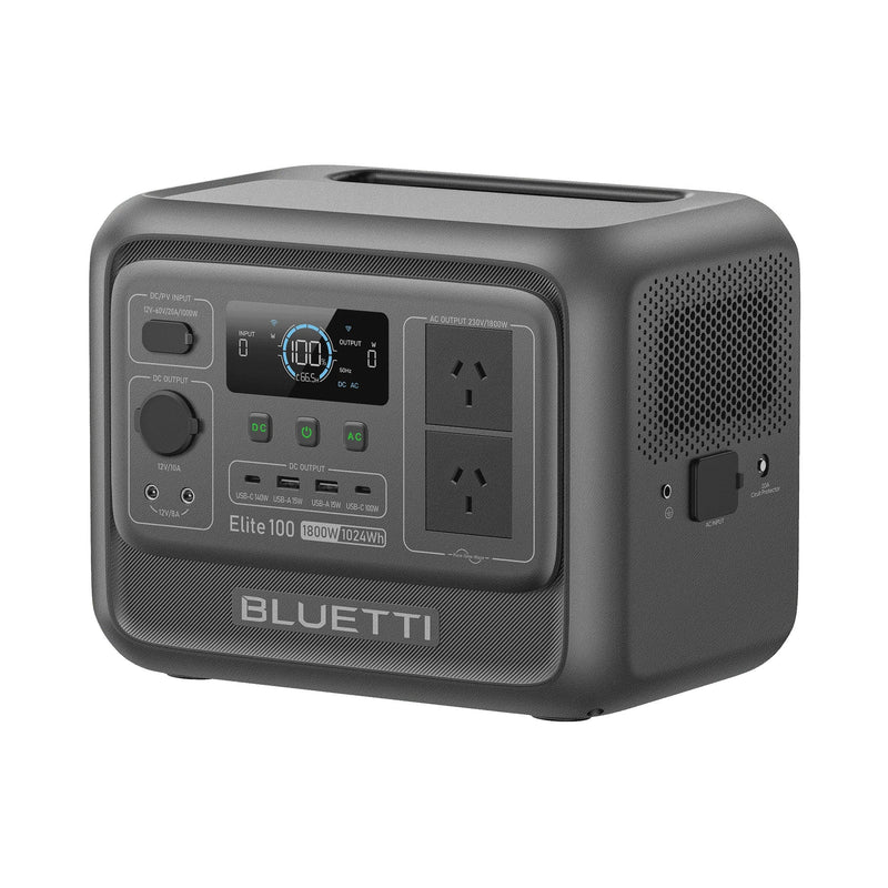 BLUETTI Elite 100 V2 Portable Solar Generator, 1024Wh LFP Battery, 1800W AC Output, Compact Backup Power for Camping and Home D7