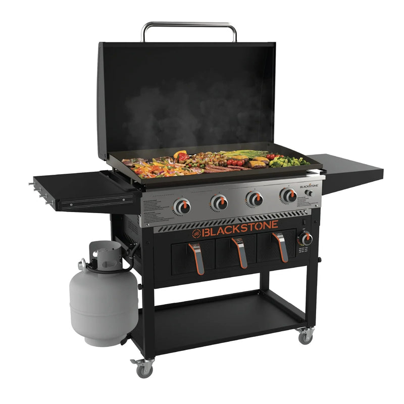 Blackstone 4-Burner 36" Propane Outdoor Griddle with Air Fryer and Hood V8