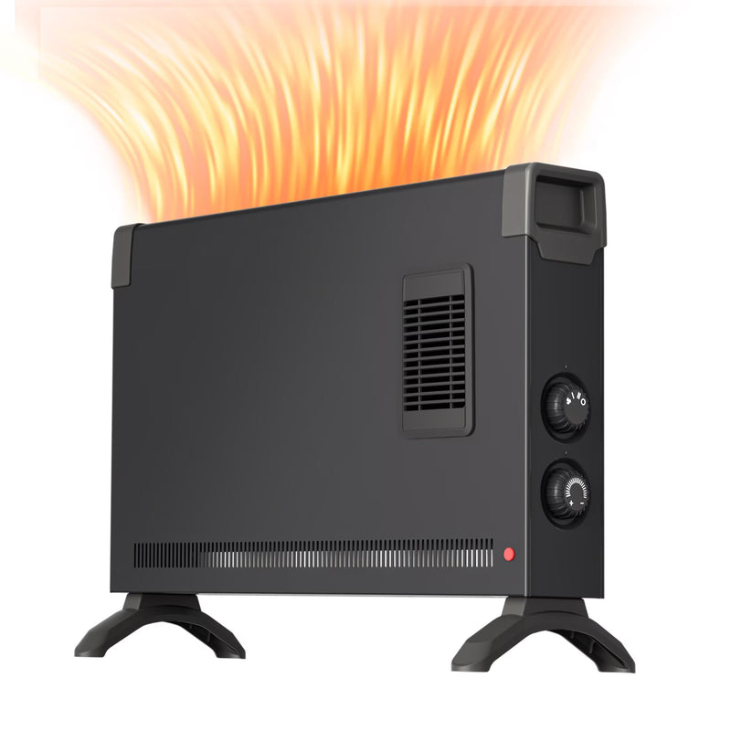 BREEZEHEAT 1500W panel space heater for bedroom, living room, home, 55-96F,knob control, 600 sq,with fan for fast heating U0