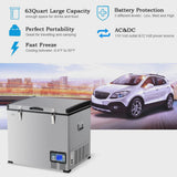 Costway 63-Quart Portable Electric Car Cooler Refrigerator / Freezer Compressor for RVs Camping