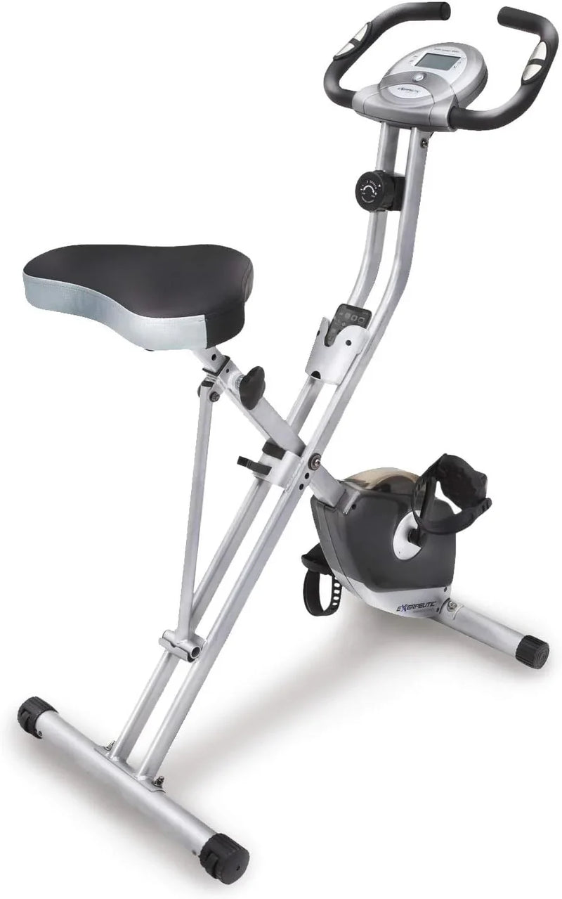 Compact folding exercise bike, 8 different intensity level fixed bikes, featuring Bluetooth tracking function and option for tablet stand. A0