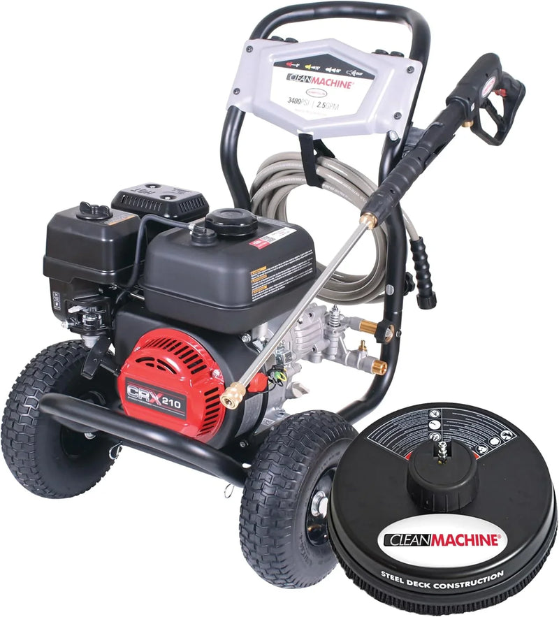 Cleaning CM61083 Clean Machine 3400 PSI Gas Pressure Washer, 2.5 GPM, CRX Engine, Includes Spray Gun and Wand, 4 QC Nozzle Tips, 5/16-in. x 25-ft. MorFlex Hose. S5
